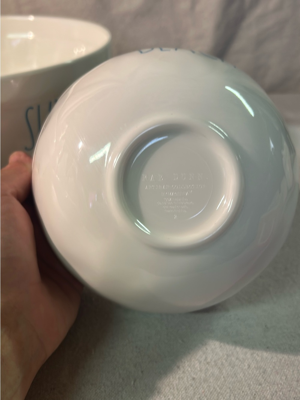 Rae Dunn White Nesting Bowls with Blue Lettering - Picture 5 of 5